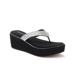 DressBerry Embellished PU Wedge Sandals with Bows image 3