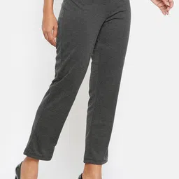 OFFICE & YOU Women Self Design Relaxed Straight Fit Trouser image 2