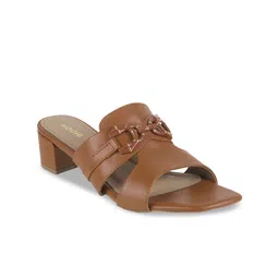 Mochi Women Block Heel Sandals with Buckles image 3