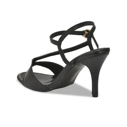 Maysun Black Embellished Open Toe Stiletto Heels image 2