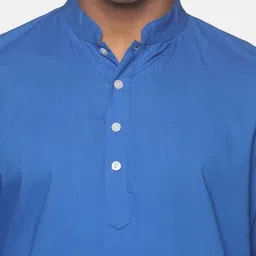 Sethukrishna Men Blue Pure Cotton Kurta with Pyjamas image 3