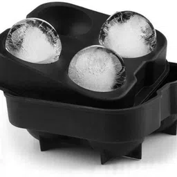 Flexible Silicone Spherical 4 Round Ball Ice Cube Tray Maker Mold with Lid Perfect Ice Spheres for Whiskey Lovers Multicolor Plastic Ice Ball Tray-image-8