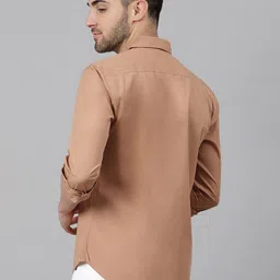 dennis lingo Men Slim Fit Solid Spread Collar Casual Shirt image 2