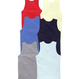 SAVAGE Boys Pack Of 6 Assorted Cotton Innerwear Vests image 4