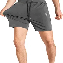 maniac Solid Men Dark Grey Casual Shorts image 3