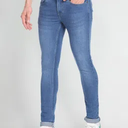 Flying Machine Men Super Skinny Fit Low Distress Light Fade Stretchable Jeans image 4