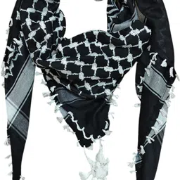 ak handloom Checkered Cotton Blend Men White, Black Scarf-picture-26
