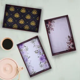Wooden Tray set of 3 for serving Tea/coffee/snacks AHS-TRAY124_1310 Tray-image-8