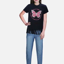 Gini and Jony Girls Graphic Printed Fringed Cotton Top-picture-40