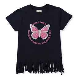 Gini and Jony Girls Graphic Printed Fringed Cotton Top image 4