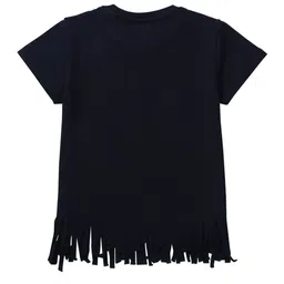 Gini and Jony Girls Graphic Printed Fringed Cotton Top image 3