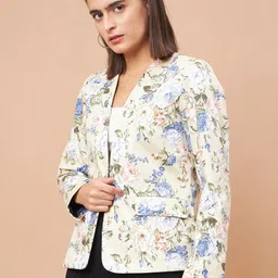 Gipsy Floral Printed Shawl Collar Tailored Fit Single-Breasted Blazer image 3