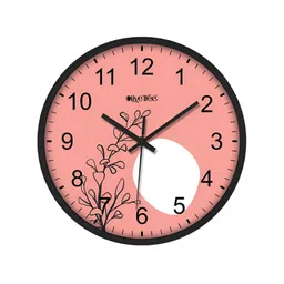OLIVE TREE Black & Pink Printed Round Shaped Contemporary Analogue Wall Clock image 5