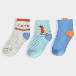 MiArcus Kids Pack Of 3 Patterned Breathable Cotton Ankle Length Socks image 4