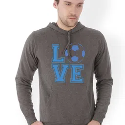 Campus Sutra Men Charcoal Grey Printed Hooded Sweatshirt-picture-15