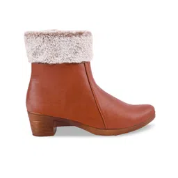 Shoetopia Women Tan Colored Solid Regular Boots image 5