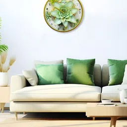 RANDOM Green & White Printed Contemporary Wall Clock image 2