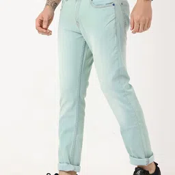 Old Grey Men Blue Skinny Fit Light Fade Stretchable Jeans image 3