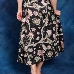 Exotic India Printed Pure Cotton Wrap Midi Skirt image 4