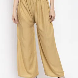 Clora Creation Women Beige & White Set of 2 Palazzos image 2