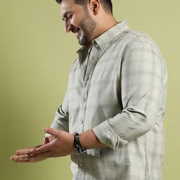 Instafab Plus Classic Windowpane Checks Cotton Casual Shirt image 4