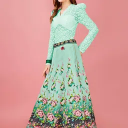 SAPTRANGI Printed Flared Maxi Skirt image 5