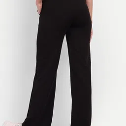 broadstar Women Loose Fit Black Lycra Blend Trousers image 2