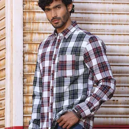 The Roadster Lifestyle Co. Premium Tartan Checked Pure Cotton Casual Shirt-picture-24