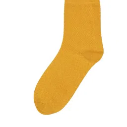 TOFFCRAFT Men Pack Of 3 Mustard-Yellow Solid Above Ankle-Length Socks image 5