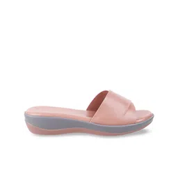 Metro Women Peach Solid Synthetic Open Toe Flats image 4