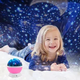 zirking Star Master Rotating 360 Degree Moon Night Light Lamp Projector with Colors and USB Cable,Lamp for Kids Room Night Bulb (Multi Color,Pack of 1) (Random) Night Lamp image 4