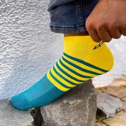 Heelium Men Pack Of 3 Striped Odour-Free & Breathable Bamboo Ankle-Length Socks image 2