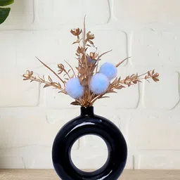 GW CREATIONS Black Donut Shaped Flower Vase image 3