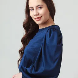 Zink London Puff Sleeve Blouson Crop Top image 2