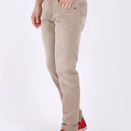 Cantabil Men Khaki Stretchable Jeans image 2