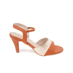 Funku Fashion Tan Party Heels with Buckles image 3