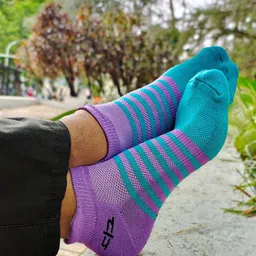 Heelium Men Pack Of 3 Striped Odour-Free & Breathable Bamboo Ankle-Length Socks image 2