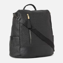 HAUTE SAUCE by Campus Sutra Women Black Tasselled Backpack image 3