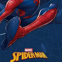 Marvel Blue & Red Cartoon Characters 180 TC Single Bedsheet with 1 Pillow Cover image 2