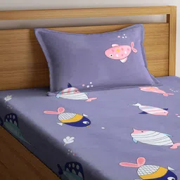 Arrabi Unisex Kids Grey Bedsheets image 5