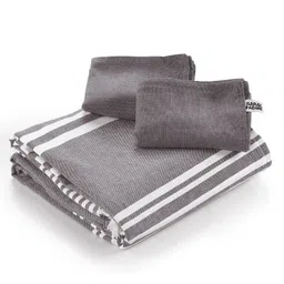 Saral Home Brown & White Striped 160 TC King Bedsheet with 2 Pillow Covers image 3