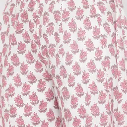 MIRAVAN Floral Printed Pure Cotton Kurta With Palazzos image 3