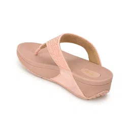 Truffle Collection Embellished Suede Open Toe Flats image 3