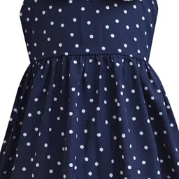 a.t.u.n. A T U N Navy Blue & White Polka Dots Peter Pan Collar Dress image 2