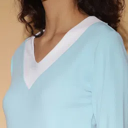 Stylecast X Kotty Blue V-Neck A-Line Dress image 3