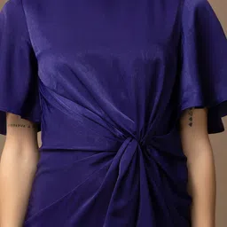 Beatnik Flared Sleeves Satin A-Line Dress image 3