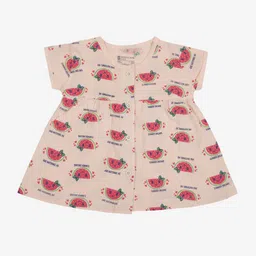 Bodycare Kids Pack Of 3 Floral Printed Cotton Flared Cold-Shoulder A-Line Dress image 3