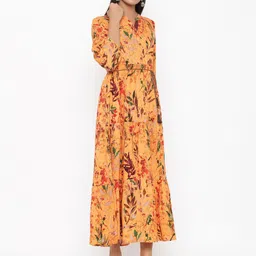RANGMAYEE Floral Printed Tiered Liva A-Line Midi Dress image 4