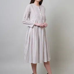 NAVIYATA Striped Fit & Flare Midi Dress image 2