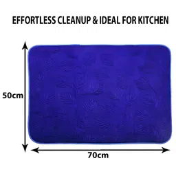 Kuber Industries 3Pcs Blue Microfiber Rectangle Table Placemats image 3